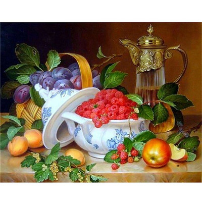 Fruit Strawberry DIY Cross Stitch Ebroidery 11CT Kits Κεντήματα χειροτεχνίας σετ τυπωμένο καμβά βαμβακερή κλωστή Home Dropshipping