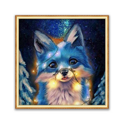 Animal Fox DIY 11CT Seturi de broderie cu punct de cruce Set de cuci artizanale Pânză imprimată Ață de bumbac Decorarea casei La vânzare Nou