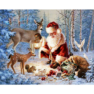 Božićni Djed Božićnjak, 11CT komplet za vezenje križem, set za ručni rad, pamučni konac s otisnutim platnom, božićni dar, kućni dekor, popularna prodaja