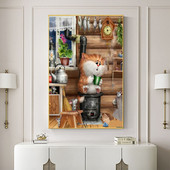 Animal Cut Cat DIY Cross Stitch 11CT Κιτ κεντήματος Σετ χειροτεχνίας βελονιάς Εκτυπωμένος καμβάς βαμβακερή κλωστή Σχέδιο διακόσμησης σπιτιού