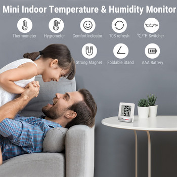 ThermoPro TP49 Цифров термометър Хигрометър Вътрешна метеорологична станция за дома Мини стаен термометър Монитор на температура и влажност