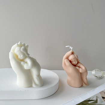 Mom Hands Appease Καλούπια κεριών σιλικόνης για μωρά για DIY Aromath Wax Sleep Sleep Baby Scented Candle Making Supplies Διακόσμηση σπιτιού