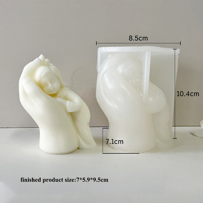 Mom Hands Appease Baby Silikonski kalupi za svijeće za DIY Aromath Wax Sapun Sleep Baby Mirisne svijeće Pribor za izradu kućnog dekora