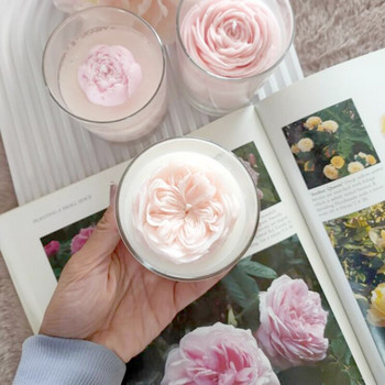 Austin Rose Candle Mould Silicone Fondant Craft Craft Εργαλείο ψησίματος σοκολάτας Αρωματικό κερί σαπούνι καλούπια τσιμέντου διακοσμητικά σπιτιού