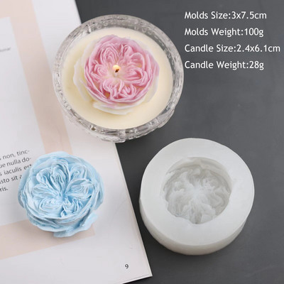 Austin Rose Candle Mould Silicone Fondant Craft Craft Εργαλείο ψησίματος σοκολάτας Αρωματικό κερί σαπούνι καλούπια τσιμέντου διακοσμητικά σπιτιού