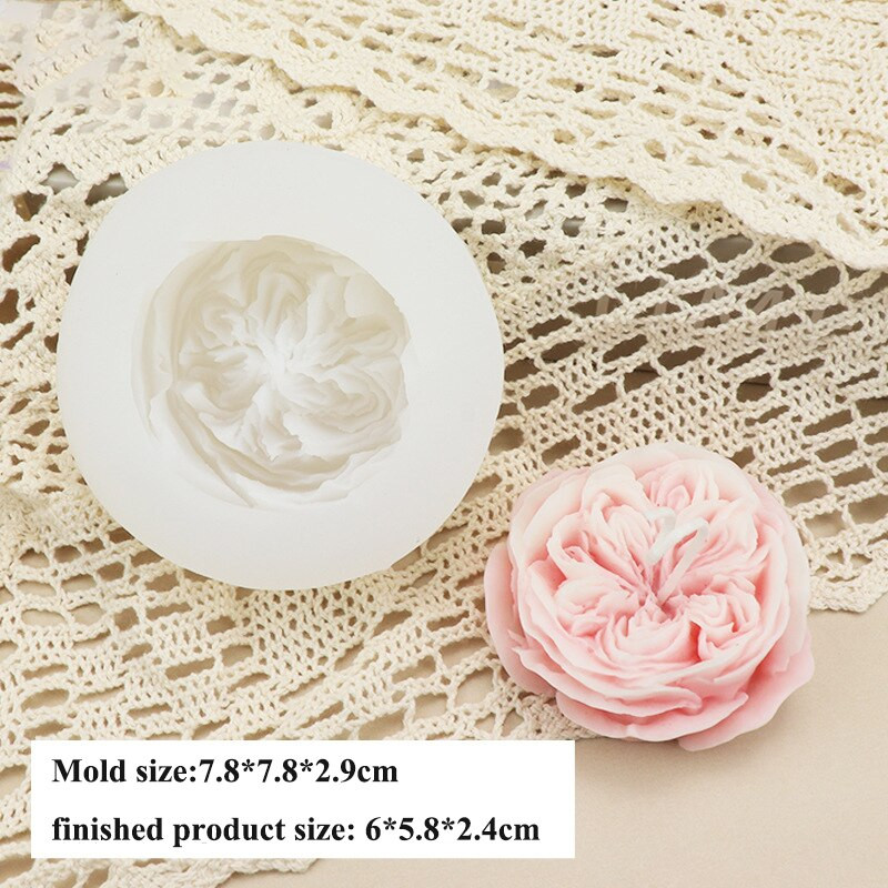 Austin Rose Candle Mould Silicone Fondant Craft Craft Εργαλείο ψησίματος σοκολάτας Αρωματικό κερί σαπούνι καλούπια τσιμέντου διακοσμητικά σπιτιού