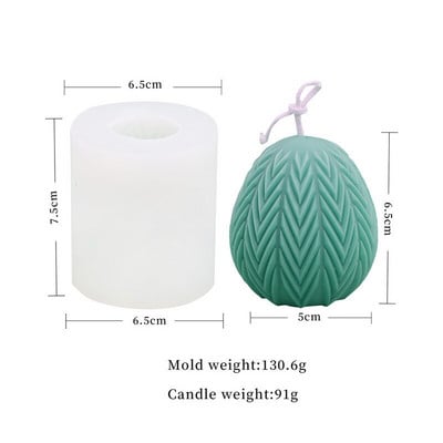 Χριστουγεννιάτικη φόρμα κεριών σιλικόνης Κερί προμήθειες παρασκευής πασχαλινών αυγών με πλέγμα κάθετου κυμάτων με άρωμα αυγού με σαπούνι μους