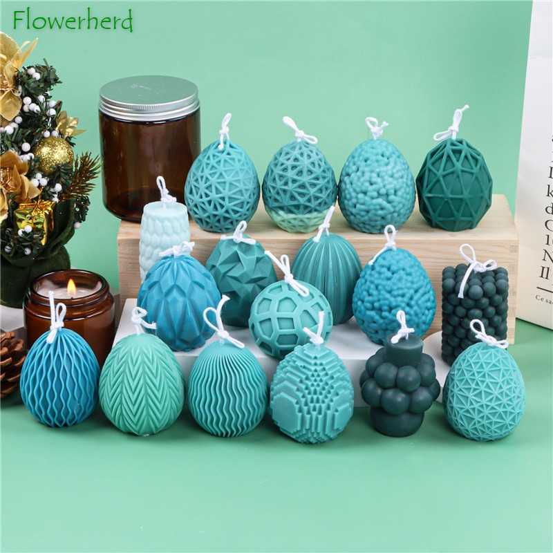 Χριστουγεννιάτικη φόρμα κεριών σιλικόνης Κερί προμήθειες παρασκευής πασχαλινών αυγών με πλέγμα κάθετου κυμάτων με άρωμα αυγού με σαπούνι μους