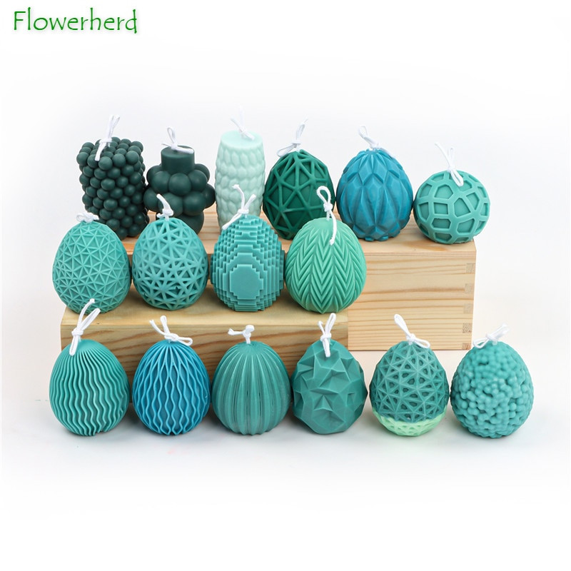 Χριστουγεννιάτικη φόρμα κεριών σιλικόνης Κερί προμήθειες παρασκευής πασχαλινών αυγών με πλέγμα κάθετου κυμάτων με άρωμα αυγού με σαπούνι μους