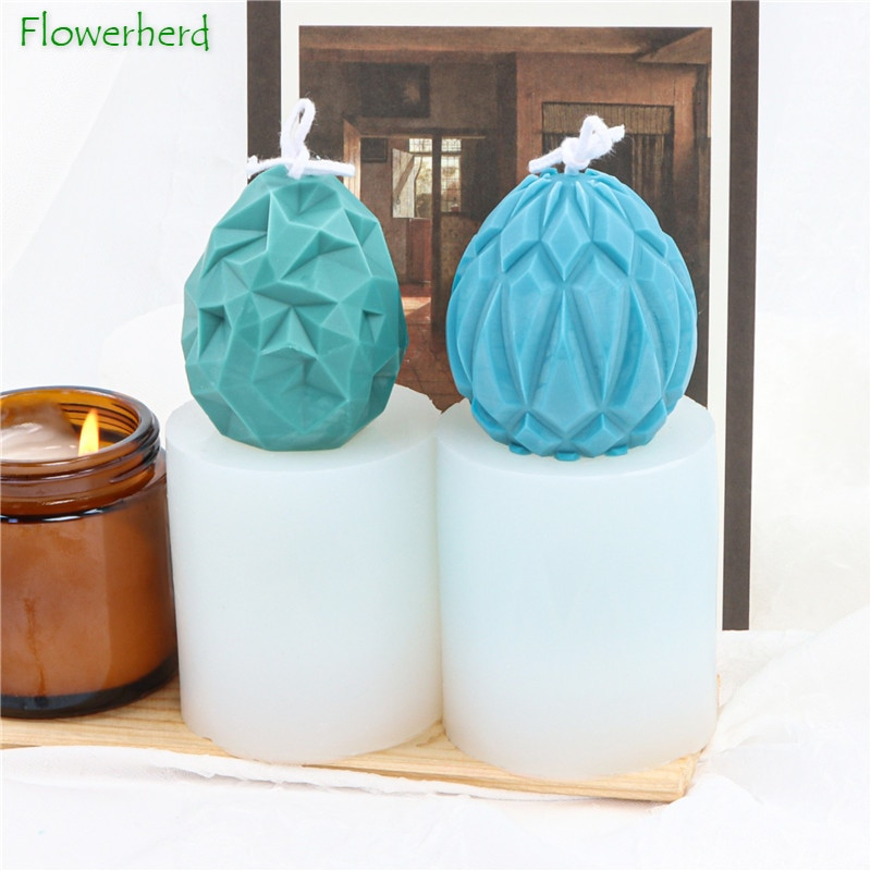 Χριστουγεννιάτικη φόρμα κεριών σιλικόνης Κερί προμήθειες παρασκευής πασχαλινών αυγών με πλέγμα κάθετου κυμάτων με άρωμα αυγού με σαπούνι μους