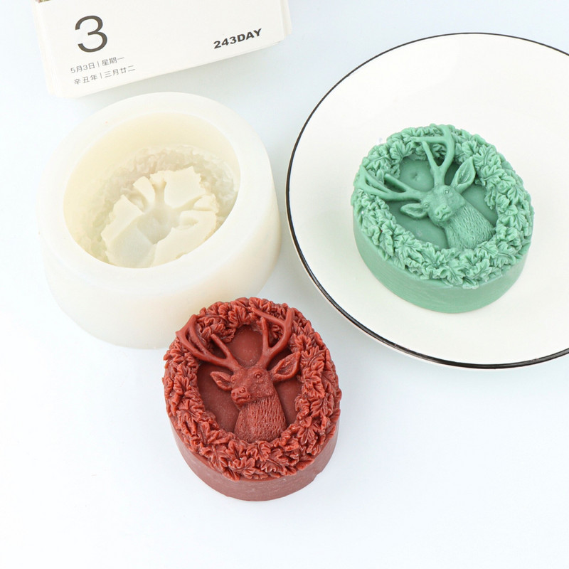 Moș Crăciun Elan Pom de Crăciun Lumânare Mucegai din silicon Clopot Gard Săpun lucrat manual Gips Rășină Gheață Ciocolată Mucegai Festival Decor Cadouri DIY