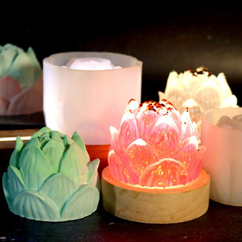 Силиконова форма за свещ Lotus Направи си сам ароматни свещи Изработка на ароматен сапун от епоксидна смола Шоколадови форми за печене Домашен декор Ръчно изработени подаръци