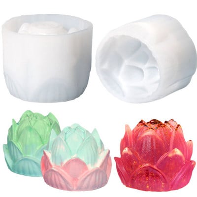 Lotus Silicone Candle Mould DIY Aromath Candles Making Epoxy Resin Aromath Soap Καλούπια ψησίματος σοκολάτας Διακόσμηση σπιτιού Χειροποίητα δώρα