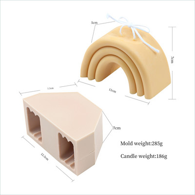 Cloud Rainbow silikoonküünla vorm DIY vikerkaare silla geomeetria kaare küünal seebi vaigu vormimine kingitus kunst käsitöö kodukaunistus