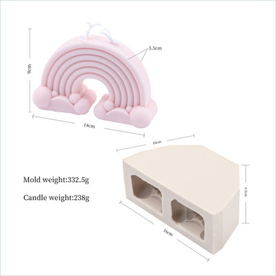 Cloud Rainbow silikoonküünla vorm DIY vikerkaare silla geomeetria kaare küünal seebi vaigu vormimine kingitus kunst käsitöö kodukaunistus