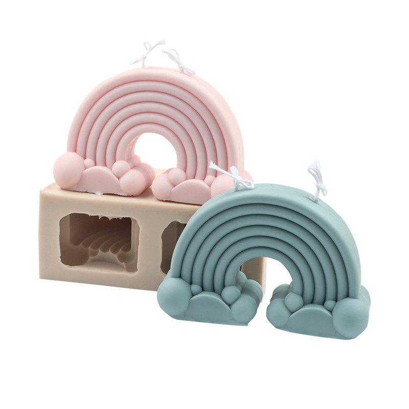Cloud Rainbow silikoonküünla vorm DIY vikerkaare silla geomeetria kaare küünal seebi vaigu vormimine kingitus kunst käsitöö kodukaunistus
