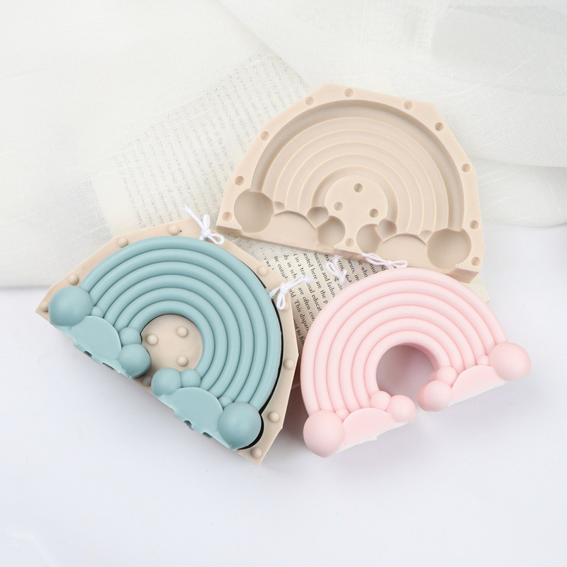 Cloud Rainbow silikoonküünla vorm DIY vikerkaare silla geomeetria kaare küünal seebi vaigu vormimine kingitus kunst käsitöö kodukaunistus