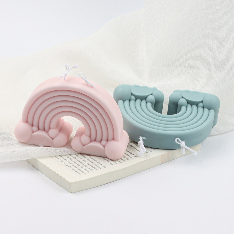 Cloud Rainbow silikoonküünla vorm DIY vikerkaare silla geomeetria kaare küünal seebi vaigu vormimine kingitus kunst käsitöö kodukaunistus