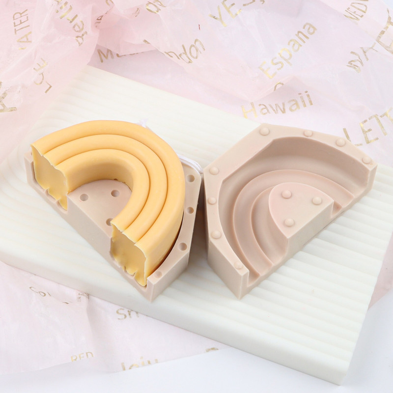 Cloud Rainbow silikoonküünla vorm DIY vikerkaare silla geomeetria kaare küünal seebi vaigu vormimine kingitus kunst käsitöö kodukaunistus