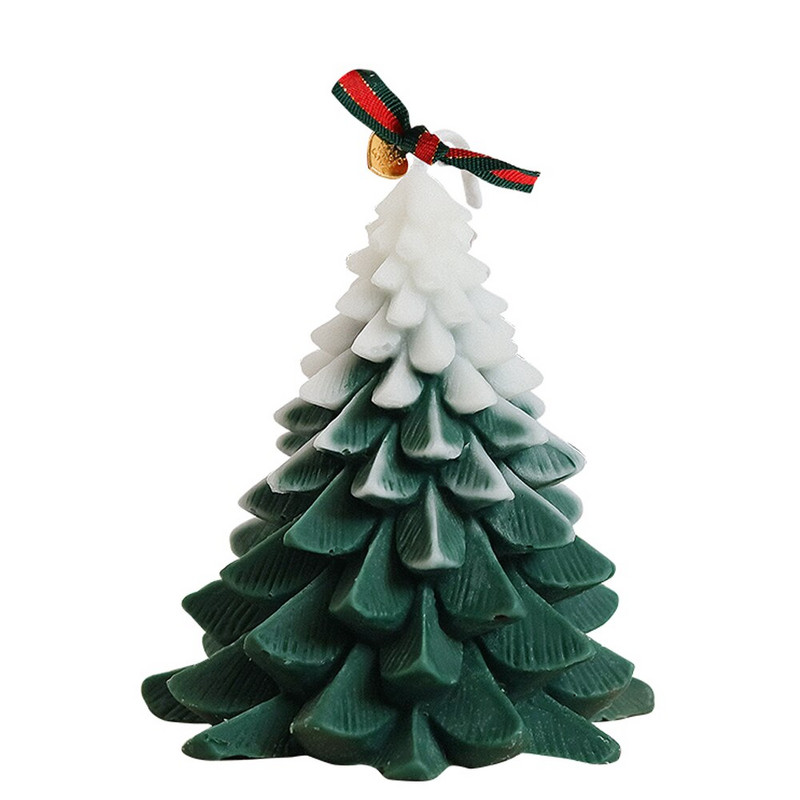 Trimatės Kalėdų eglutės žvakių stalo papuošalai Silikono formelės „Pasidaryk pats“ Kalėdų papuošalai Kvapios žvakės šventiniam vakarėliui