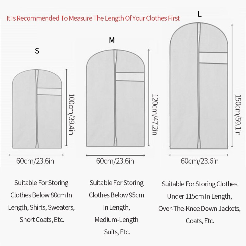 Tolmukindlad rõivakatted veekindlad riided tolmukaitse mantel ülikond kleidikaitse rippuvad riidekotid kapi organiseerija