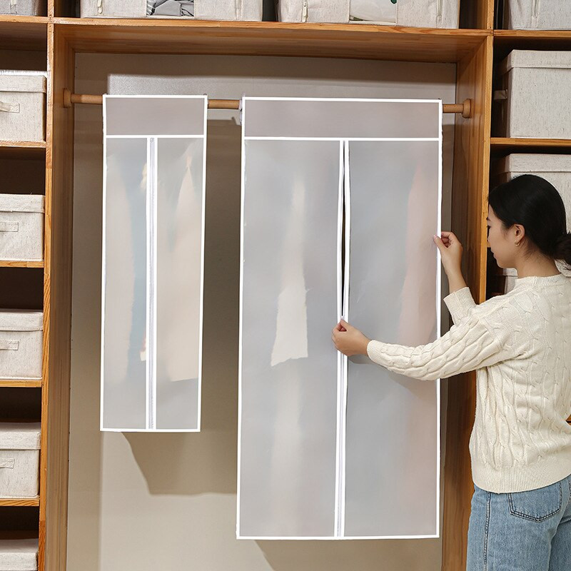 Îmbrăcăminte impermeabilă împotriva prafului Husă mare de praf pentru costum de îmbrăcăminte rochie haine haine protector pentru agățat organizator dulap saci de depozitare