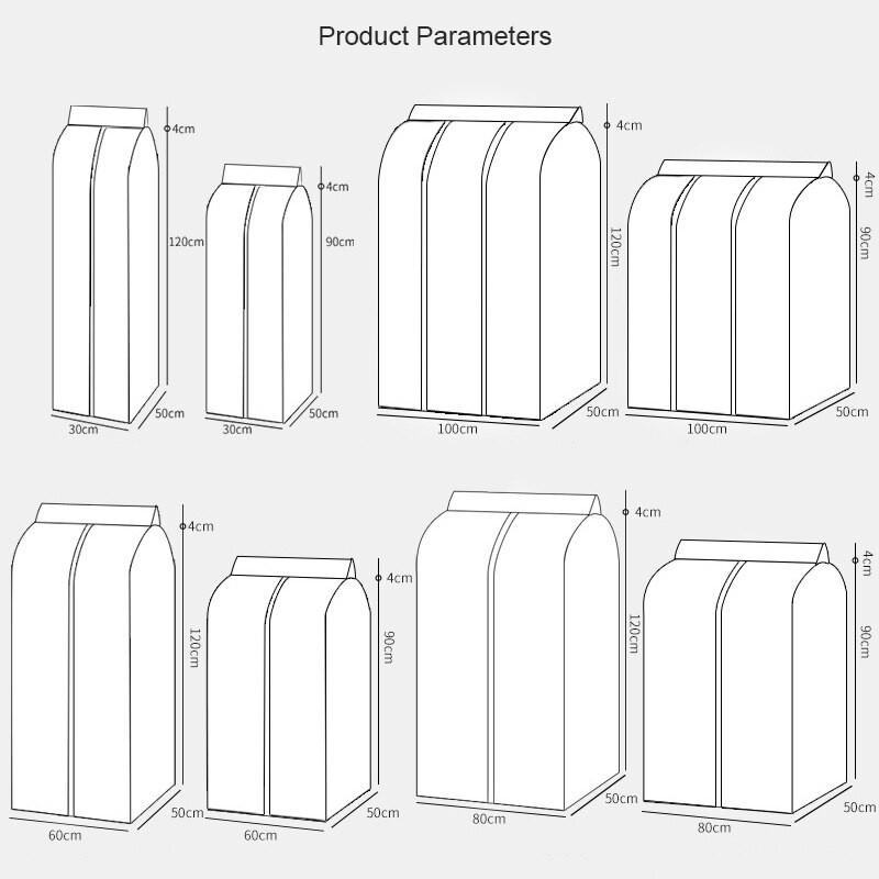 Îmbrăcăminte impermeabilă împotriva prafului Husă mare de praf pentru costum de îmbrăcăminte rochie haine haine protector pentru agățat organizator dulap saci de depozitare