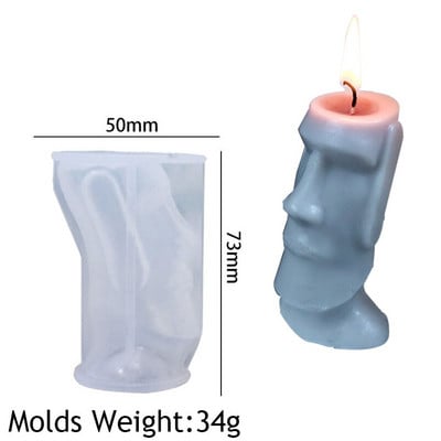 Apstraktno ljudsko lice Svijeća Silikonski kalupi DIY Aromaterapija Gipsana smola Uskršnji otok Portret kamena Kalup za kockice leda Uređenje doma