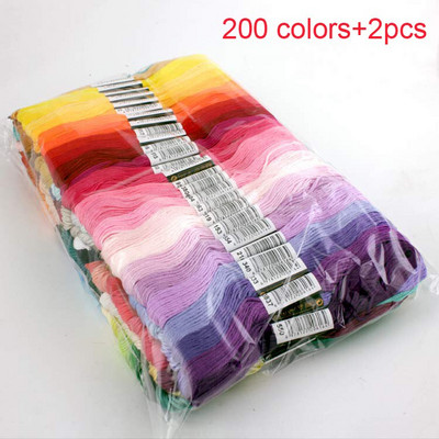 100 sau 447 buc fire de cusături în cruce, toate diferitele culori, fire de broderie, țevii Craft, ață de culoare degradată, 7,8 metri