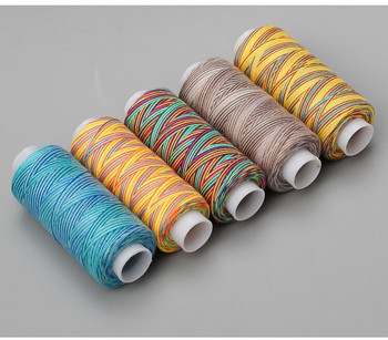 300 Yards Section-Dyed Rainbow Thread 40S/2 Polyester Thread for Wennework & Machine Ράψιμο & Καπιτονέ βελονιά χειρός
