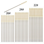 LMDZ 100 vnt. 22# 24# 26# kryžminio dygsnio mezgimo adata, didelė akis, buka siuvimo adatos siuvinėjimo adatos „pasidaryk pats“ amatų siuvimo priedai