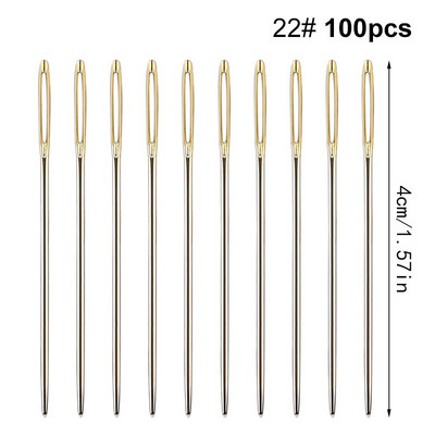LMDZ 100 vnt. 22# 24# 26# kryžminio dygsnio mezgimo adata, didelė akis, buka siuvimo adatos siuvinėjimo adatos „pasidaryk pats“ amatų siuvimo priedai