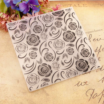 Πλαστικό ανάγλυφο φάκελο Rose Flower Scrapbooking Κάρτα άλμπουμ φωτογραφιών DIY Πλαστικό πρότυπο για ανάγλυφο καλούπι
