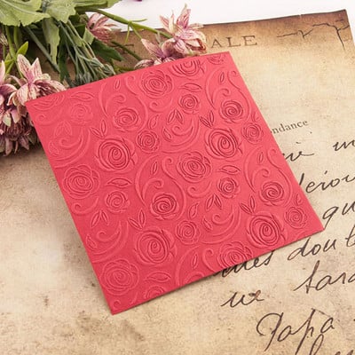 Πλαστικό ανάγλυφο φάκελο Rose Flower Scrapbooking Κάρτα άλμπουμ φωτογραφιών DIY Πλαστικό πρότυπο για ανάγλυφο καλούπι