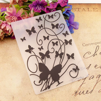 Φάκελοι με ανάγλυφο πεταλούδα DIY Κατασκευή χάρτινων καρτών Πρότυπο λεύκωμα με στένσιλ χειροτεχνίας Πλαστικά διαφανή γραμματόσημα Διακόσμηση γάμου