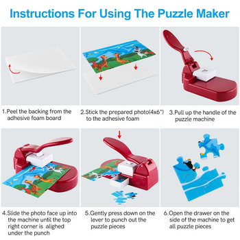Червен/Зелен Creative Jigsaw Puzzle Making Machine Picture Photo Cutter Puzzle Maker за 4x6\