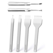 Kožni bušitelji rupa 1+2+4+6 zupci DIY dijamantno uvezivanje šivanje Set dlijeta U/V oblika Žlijeb Alat za skošenje kožnih rubova