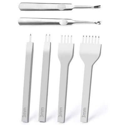 Kožni bušitelji rupa 1+2+4+6 zupci DIY dijamantno uvezivanje šivanje Set dlijeta U/V oblika Žlijeb Alat za skošenje kožnih rubova