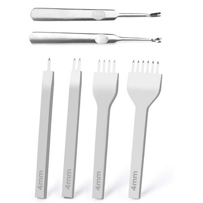 Kožni bušitelji rupa 1+2+4+6 zupci DIY dijamantno uvezivanje šivanje Set dlijeta U/V oblika Žlijeb Alat za skošenje kožnih rubova