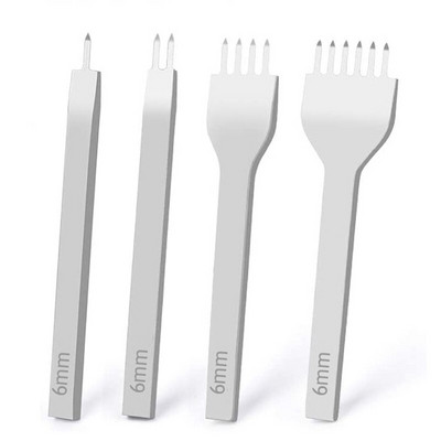 Kožni bušitelji rupa 1+2+4+6 zupci DIY dijamantno uvezivanje šivanje Set dlijeta U/V oblika Žlijeb Alat za skošenje kožnih rubova