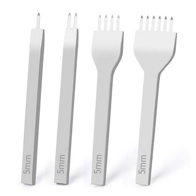 Kožni bušitelji rupa 1+2+4+6 zupci DIY dijamantno uvezivanje šivanje Set dlijeta U/V oblika Žlijeb Alat za skošenje kožnih rubova