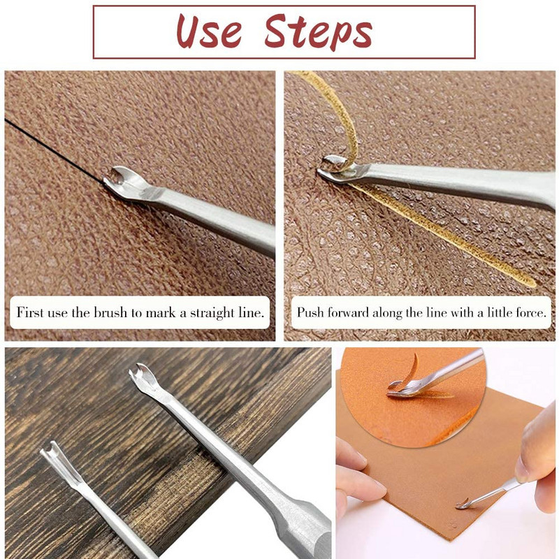Kožni bušitelji rupa 1+2+4+6 zupci DIY dijamantno uvezivanje šivanje Set dlijeta U/V oblika Žlijeb Alat za skošenje kožnih rubova