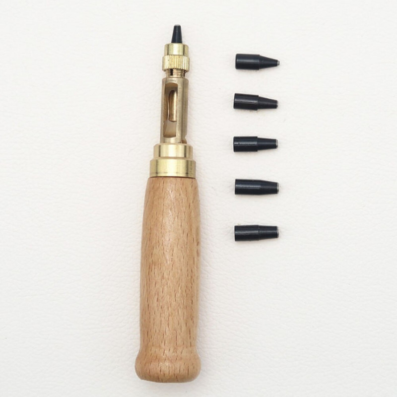 1 set bušilica za bušenje rupa, uklonjiva automatska bušilica za knjige sa 6 vrhova veličine 1,5-4 mm Alat za automatsko bušenje remena za bušenje kože