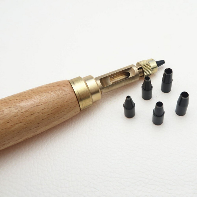 1 set bušilica za bušenje rupa, uklonjiva automatska bušilica za knjige sa 6 vrhova veličine 1,5-4 mm Alat za automatsko bušenje remena za bušenje kože