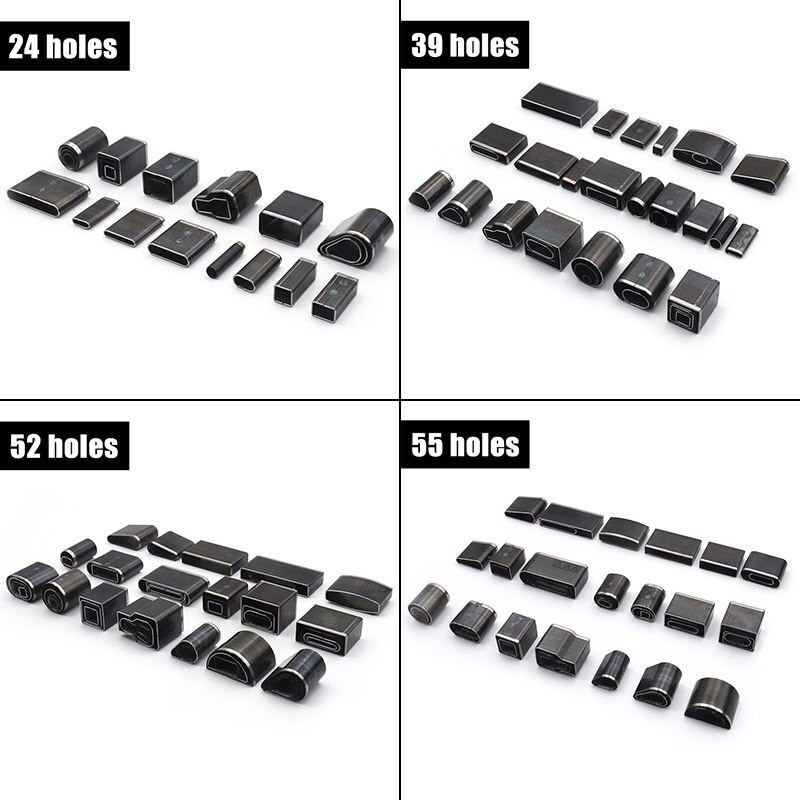 24-55 bucăți/set Piele Hollow Cutter Cutter Seturi de perforare Metal Hole Cutter Poansone Handmade Piele Artizanat Instrument DIY pentru Toc pentru telefon