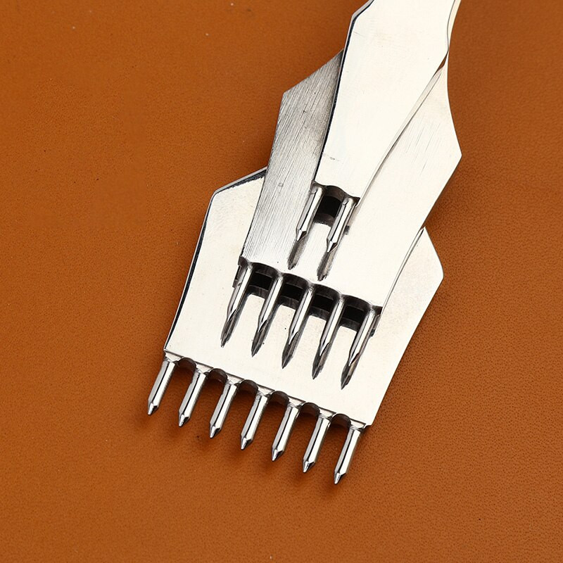 LMDZ 3/4/5 χιλιοστά τρύπες με τρύπες με στρογγυλή ραφή ράψιμο σκάλισμα Εργαλείο διάτρησης Εργαλείο διάτρησης Δερμάτινα εργαλεία χειροτεχνίας 2/5/7 Prong