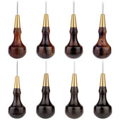 LMDZ Ξύλινη λαβή Awl DIY Δερμάτινο Εργαλείο διάτρησης Διαμαντένιο Σχήμα Ραφής Σουβίλι Δερμάτινο χειροτεχνία Ραπτικό Σουβίλι Χειροποίητα Εργαλεία Ραπτικής