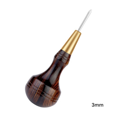 LMDZ Ξύλινη λαβή Awl DIY Δερμάτινο Εργαλείο διάτρησης Διαμαντένιο Σχήμα Ραφής Σουβίλι Δερμάτινο χειροτεχνία Ραπτικό Σουβίλι Χειροποίητα Εργαλεία Ραπτικής