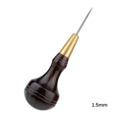 LMDZ Ξύλινη λαβή Awl DIY Δερμάτινο Εργαλείο διάτρησης Διαμαντένιο Σχήμα Ραφής Σουβίλι Δερμάτινο χειροτεχνία Ραπτικό Σουβίλι Χειροποίητα Εργαλεία Ραπτικής