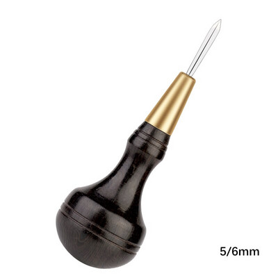 LMDZ Ξύλινη λαβή Awl DIY Δερμάτινο Εργαλείο διάτρησης Διαμαντένιο Σχήμα Ραφής Σουβίλι Δερμάτινο χειροτεχνία Ραπτικό Σουβίλι Χειροποίητα Εργαλεία Ραπτικής